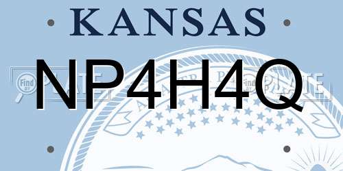 NP4H4Q Kansas License Plate
