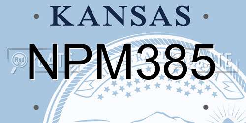NPM385 Kansas License Plate