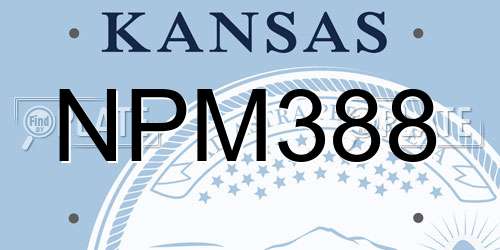 NPM388 Kansas License Plate