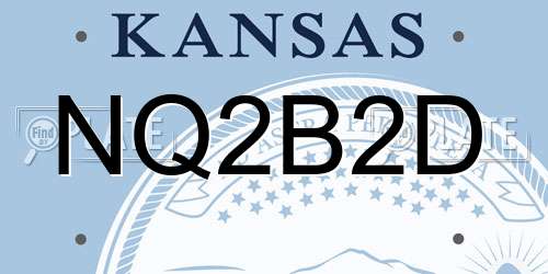NQ2B2D Kansas License Plate