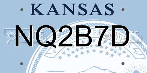 NQ2B7D Kansas License Plate