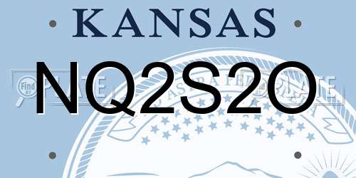 NQ2S2O Kansas License Plate