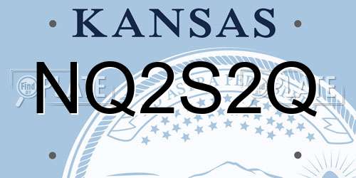 NQ2S2Q Kansas License Plate