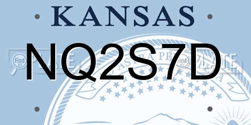 NQ2S7D Kansas License Plate