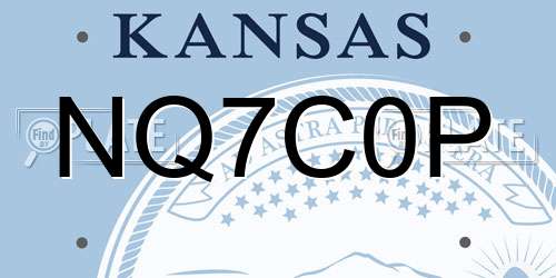 NQ7C0P Kansas License Plate