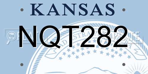 NQT282 Kansas License Plate