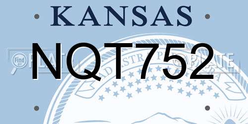 NQT752 Kansas License Plate
