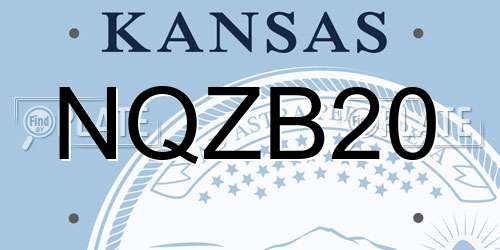 NQZB20 Kansas License Plate