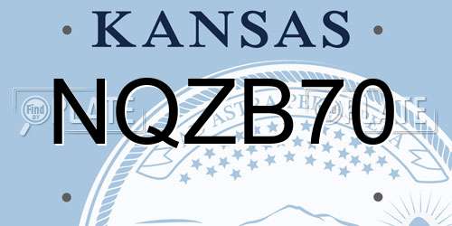 NQZB70 Kansas License Plate