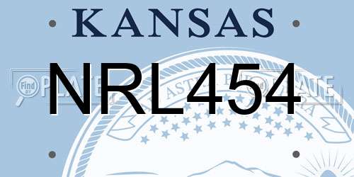 NRL454 Kansas License Plate