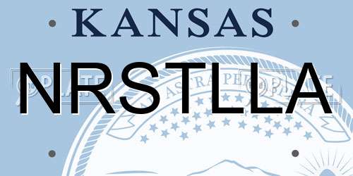 NRSTLLA Kansas License Plate