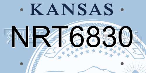 NRT6830 Kansas License Plate