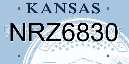 NRZ6830 Kansas License Plate