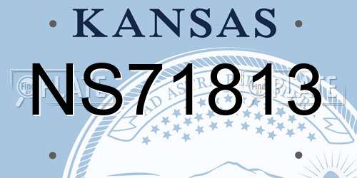NS71813 Kansas License Plate