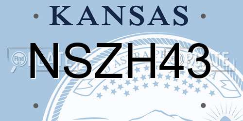 NSZH43 Kansas License Plate