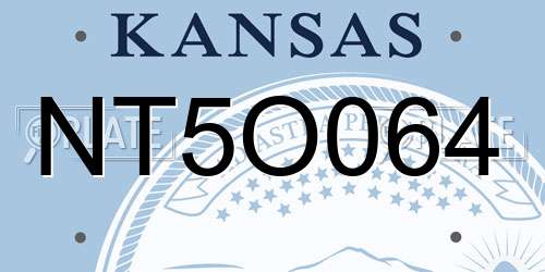 NT5O064 Kansas License Plate