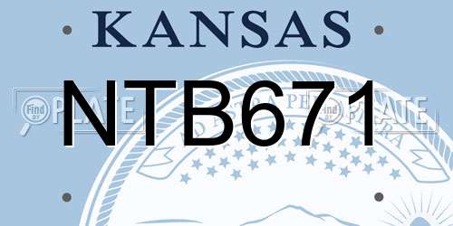 NTB671 Kansas License Plate