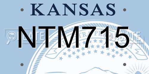 NTM715 Kansas License Plate