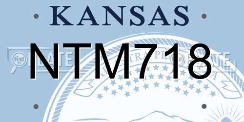NTM718 Kansas License Plate
