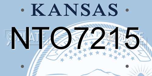 NTO7215 Kansas License Plate