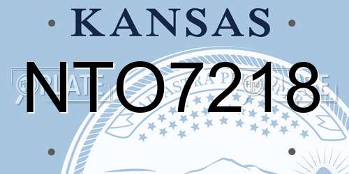 NTO7218 Kansas License Plate