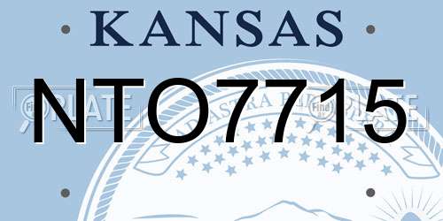 NTO7715 Kansas License Plate