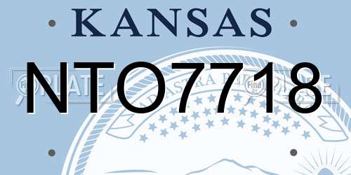 NTO7718 Kansas License Plate
