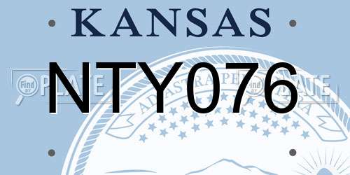 NTY076 Kansas License Plate