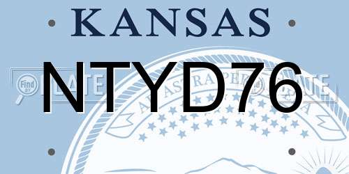 NTYD76 Kansas License Plate