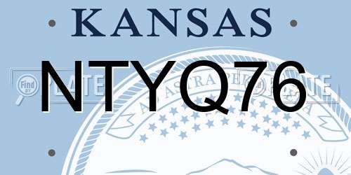 NTYQ76 Kansas License Plate