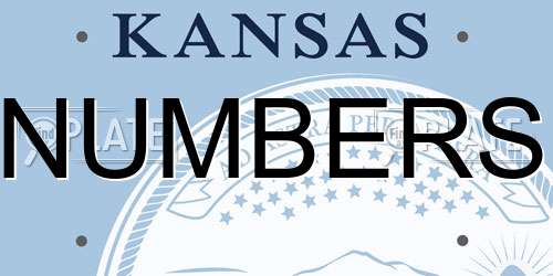 NUMBERS Kansas License Plate