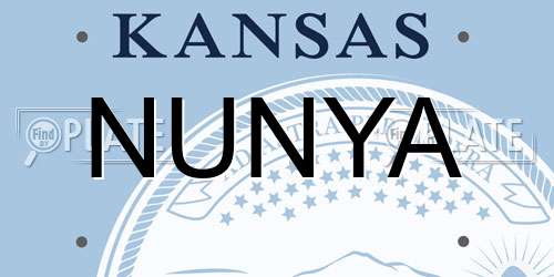 NUNYA Kansas License Plate