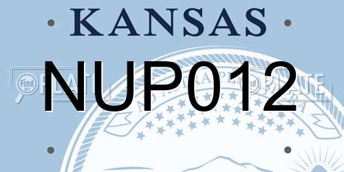 NUP012 Kansas License Plate
