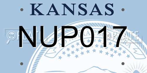 NUP017 Kansas License Plate
