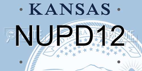 NUPD12 Kansas License Plate