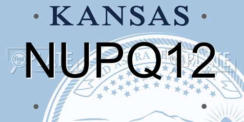 NUPQ12 Kansas License Plate