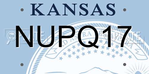 NUPQ17 Kansas License Plate