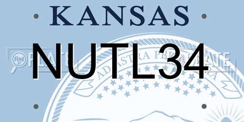 NUTL34 Kansas License Plate