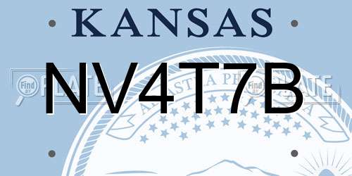 NV4T7B Kansas License Plate