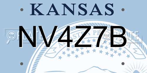 NV4Z7B Kansas License Plate