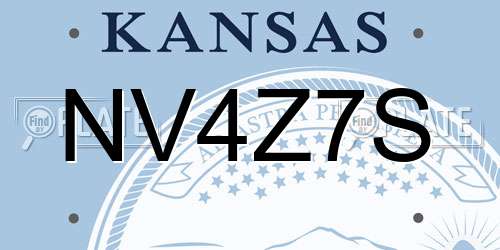 NV4Z7S Kansas License Plate