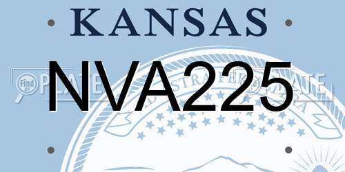 NVA225 Kansas License Plate