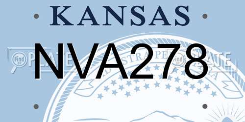 NVA278 Kansas License Plate