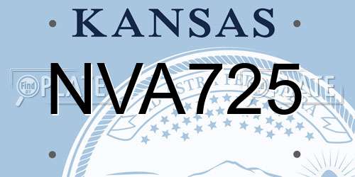 NVA725 Kansas License Plate