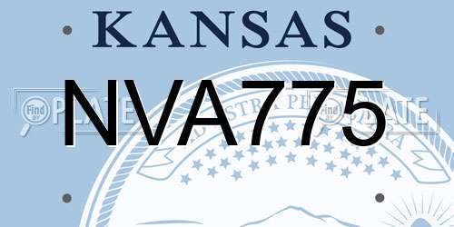 NVA775 Kansas License Plate