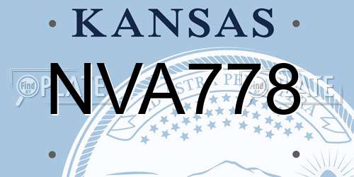 NVA778 Kansas License Plate
