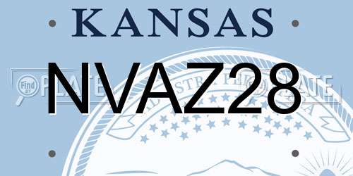 NVAZ28 Kansas License Plate