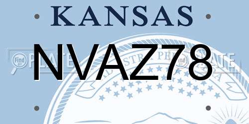 NVAZ78 Kansas License Plate