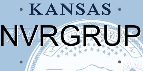 NVRGRUP Kansas License Plate