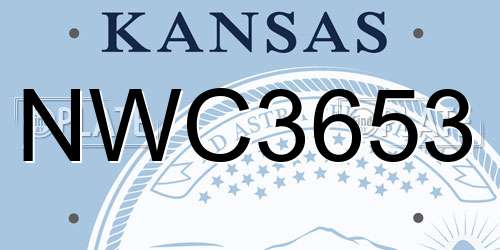 NWC3653 Kansas License Plate